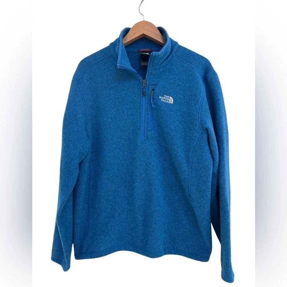 THE NORTH FACE LONG SLEEVE PULLOVER 1/4 ZIP BLUE SWEATER MEN’s Size Large